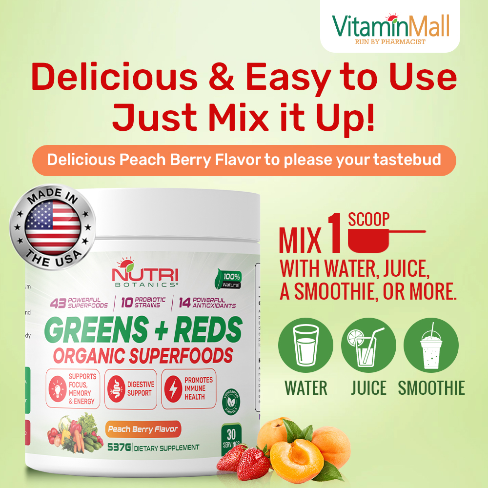 Nutri Botanics Green and Red Superfood Supplement VitaminMall